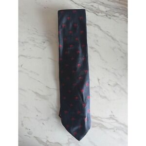 Vintage Wm Chelsea Ltd NY Mens Silk Tie Navy Blue Red Pegasus Motif Equestrian
